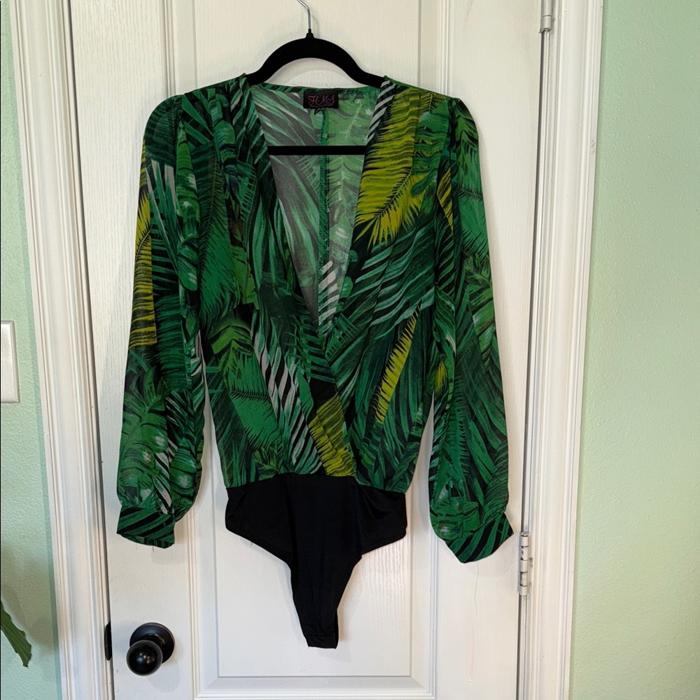Hot Miami Styles Tropical Green Bodysuit